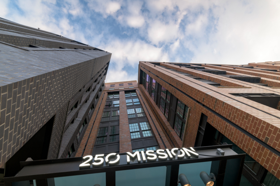 250 Mission sign above front entrance